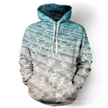 Зима 3D Сублимированный однотонный пуловер толстовка с капюшоном